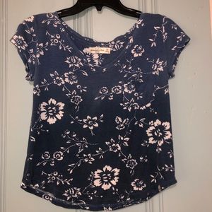 Size XS - Navy Blue Floral Top